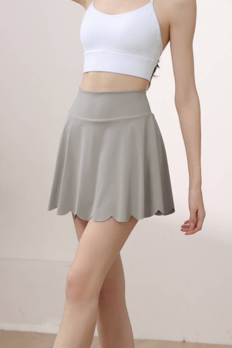 CWBSP0517_HIGH WAIST PETAL ANTI-EXPOSURE SPORTS SKIRT