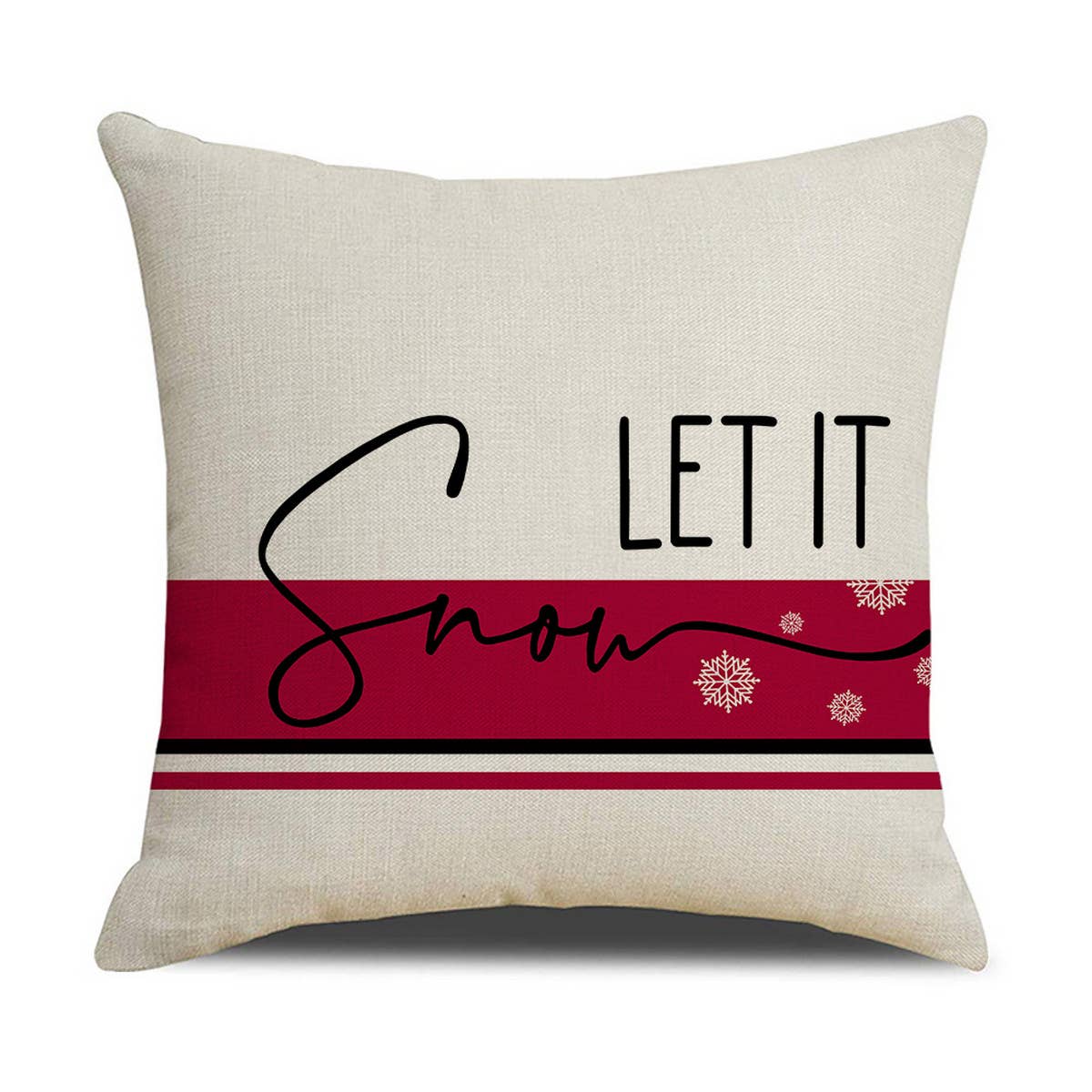 NEW PINK CARTOON CHRISTMAS LINEN PILLOWCASE