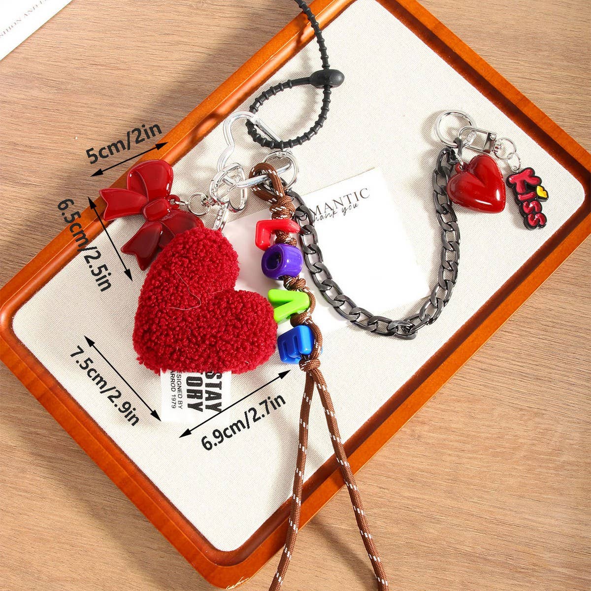 Fashion Fluffy Kiss Heart Keychain Pendant_CWMM7644