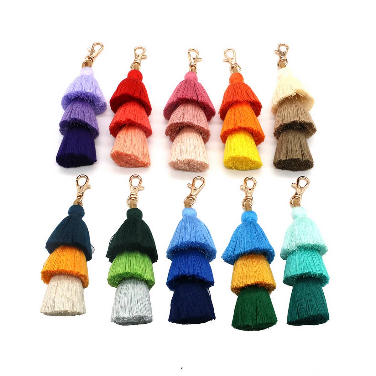 HANDMADE COTTON ROPE TASSEL KEYCHAIN