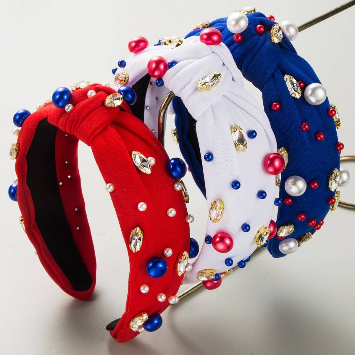 INDEPENDENCE DAY KNOTTED BEADED FASHION HEADBAND_CWAHA1262