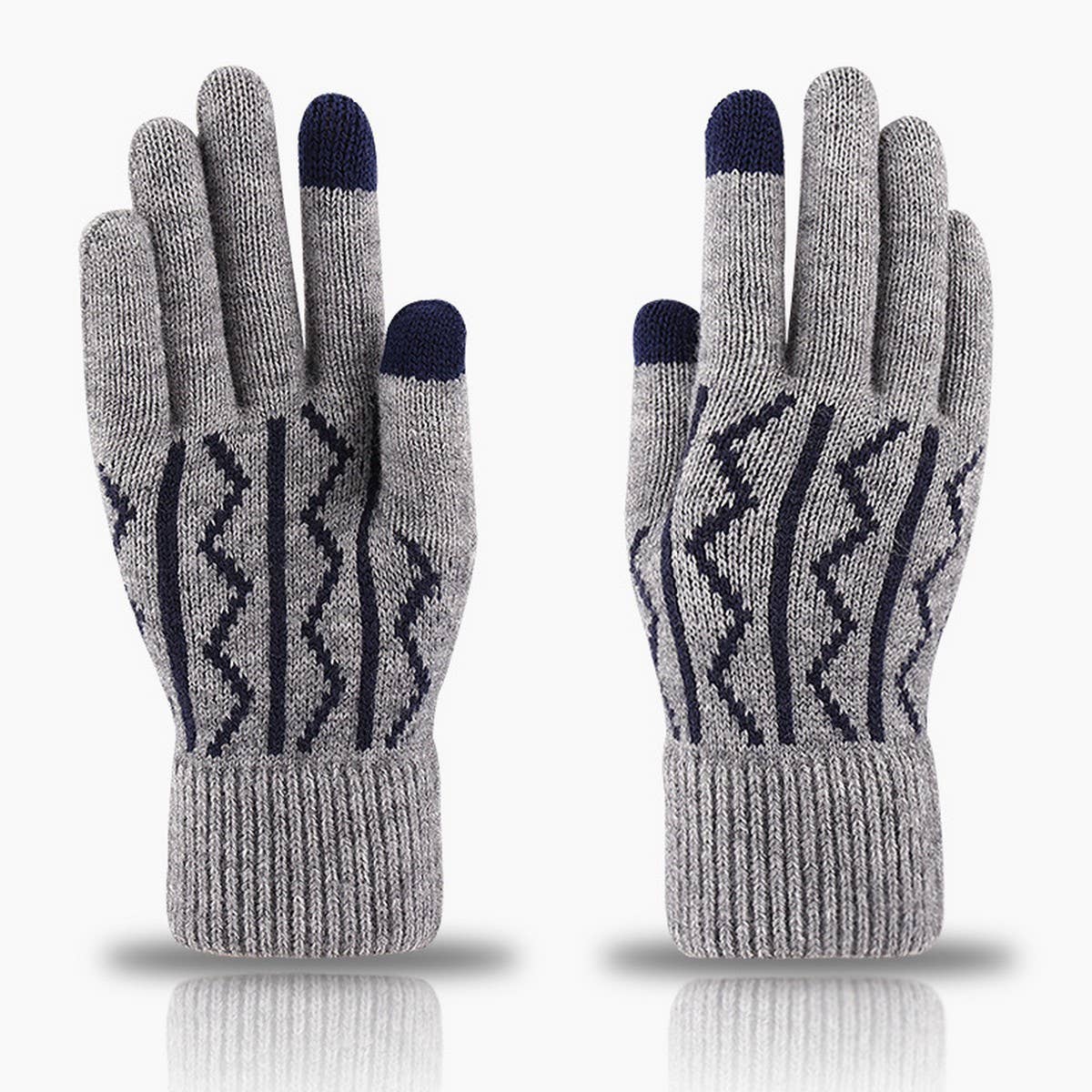 WINTER WARM JACQUARD KNITTED TOUCH SCREEN GLOVES_CWAG0237