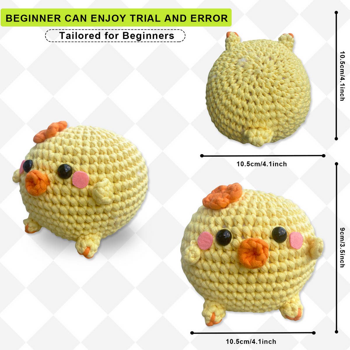 HANDMADE CHICKEN DOLL CROCHET MATERIAL KIT