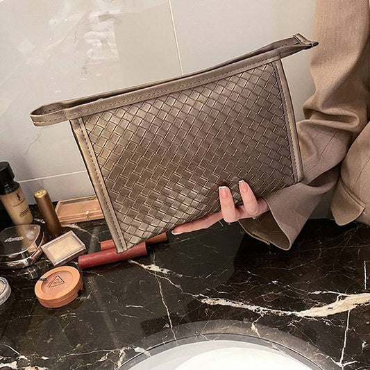 SIMPLE LARGE CAPACITY WOVEN COSMETIC BAG_CWAB4488