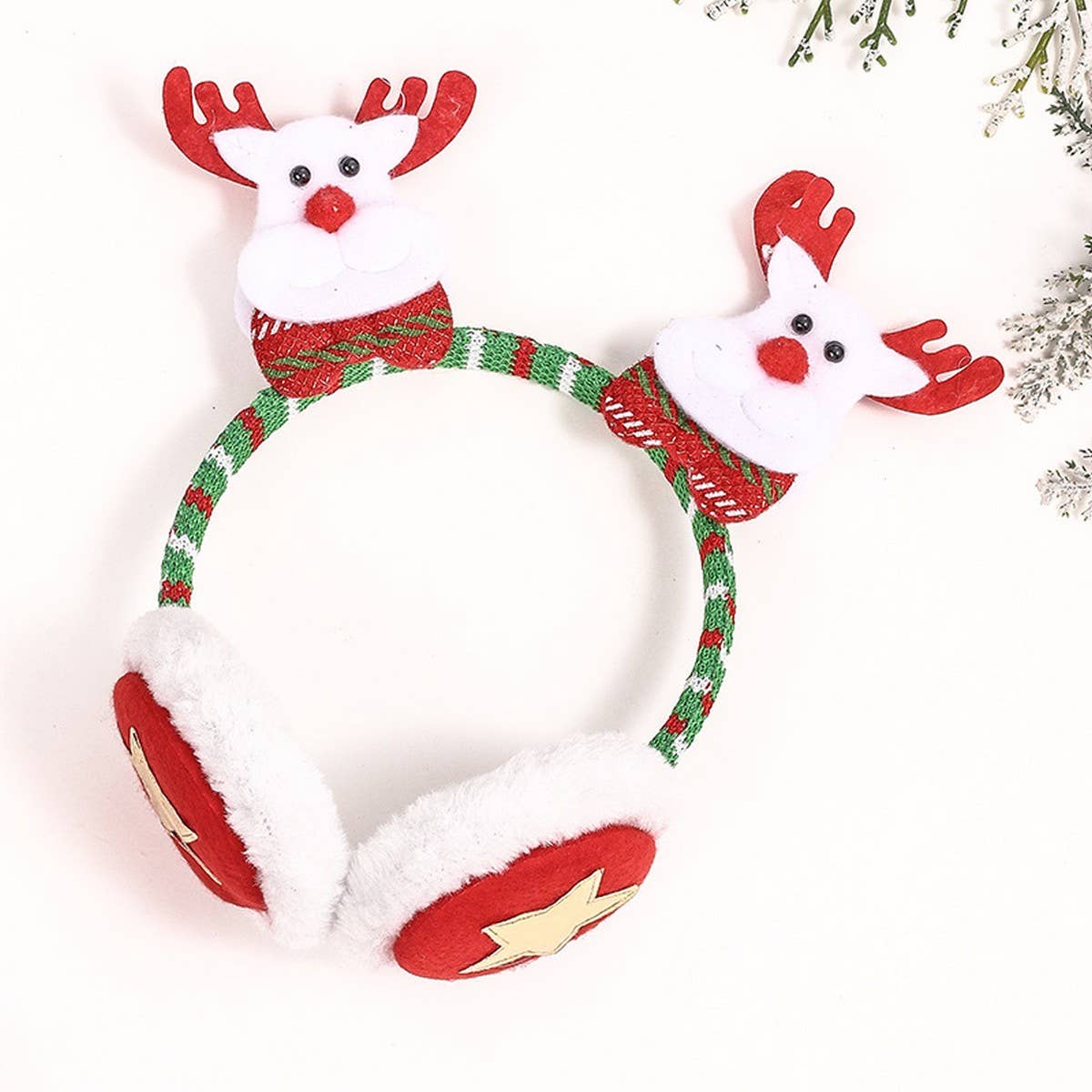 CHRISTMAS DECORATIONS CARTOON EARMUFFS HAIRPIN