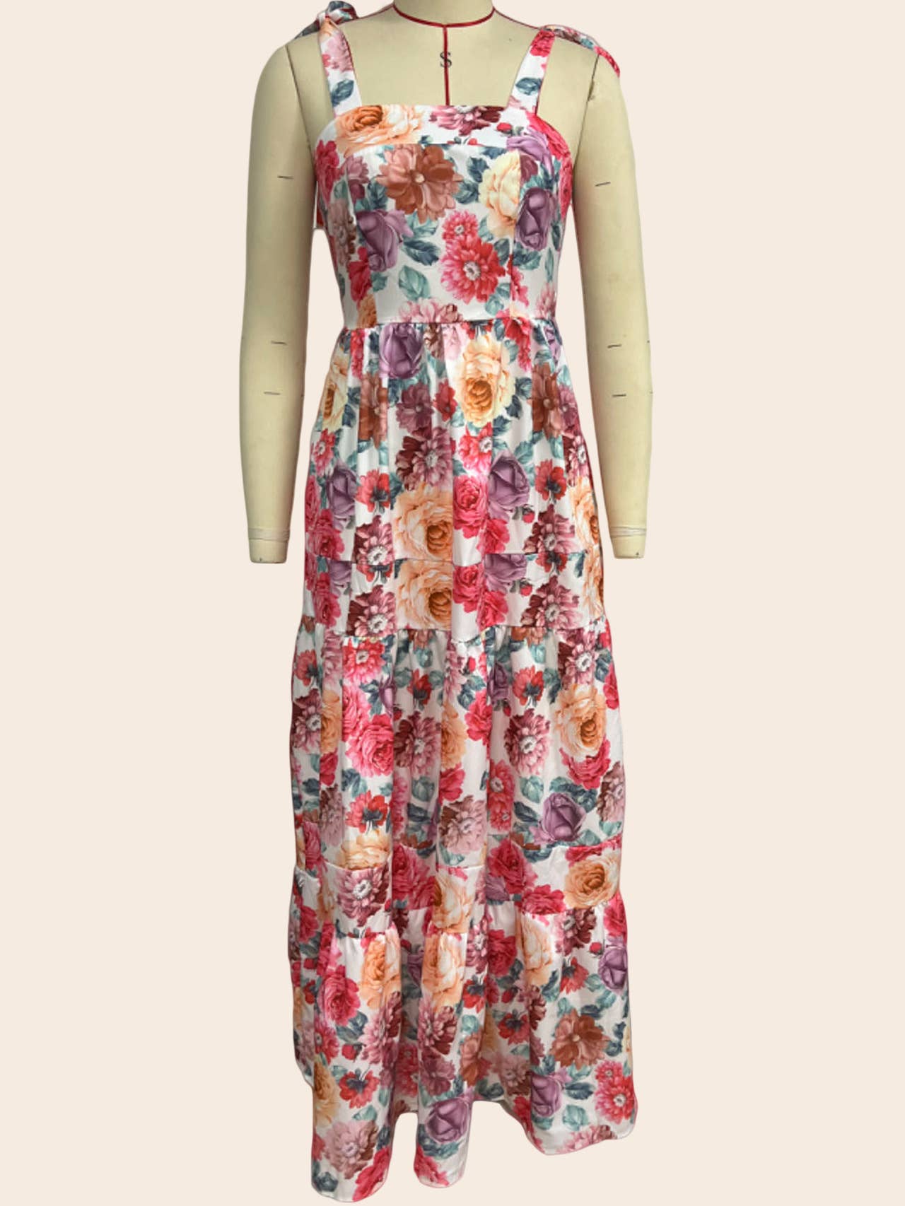 Fashion casual one-shoulder floral halter dress