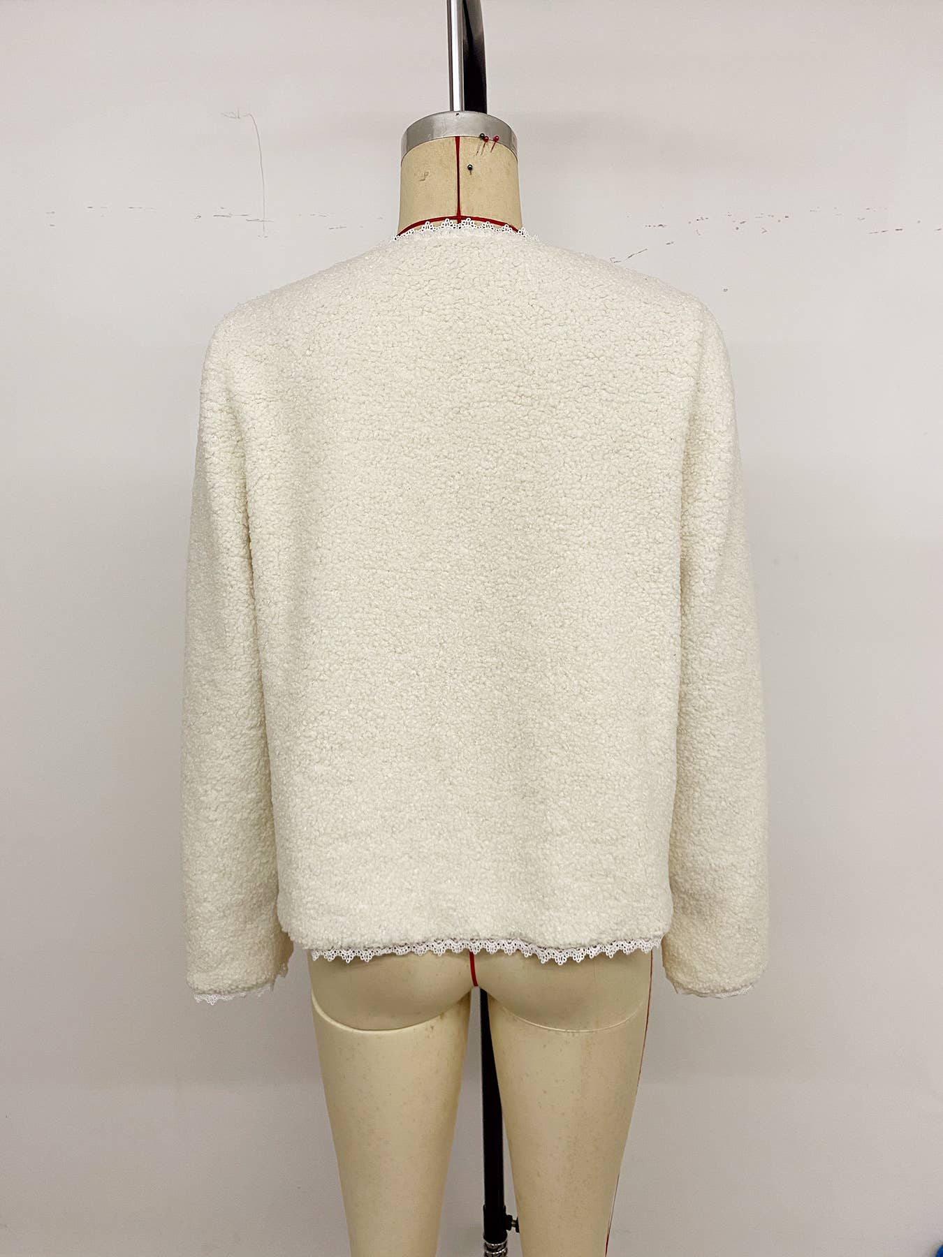 Lace lace patchwork single-breasted cardigan