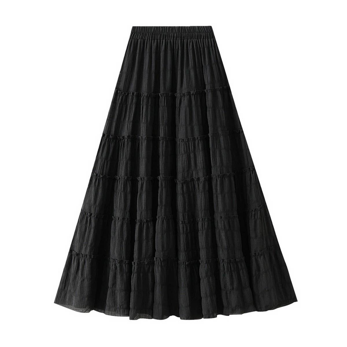 Reversible Shimmer Pleated High-Waist Tulle Skirt