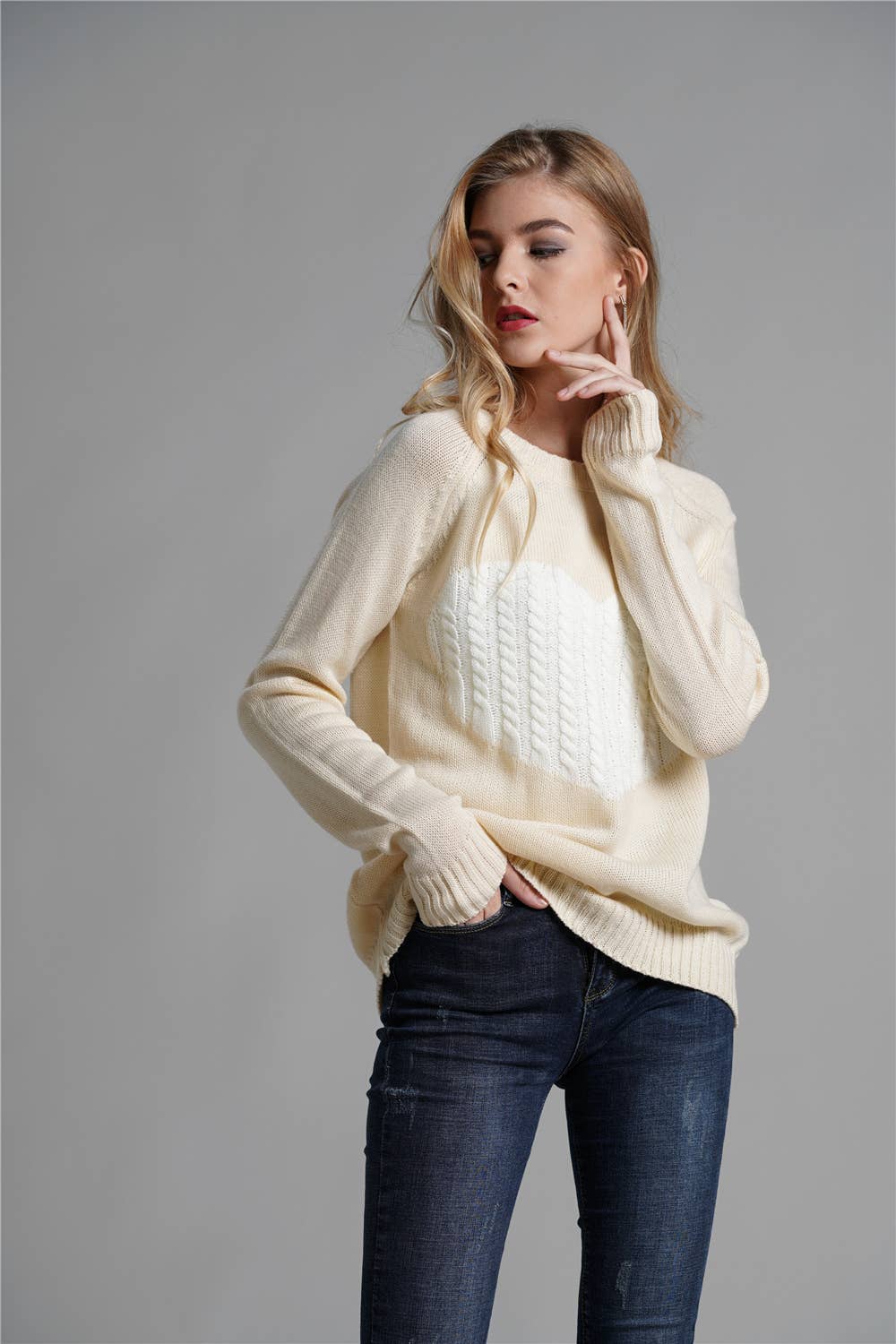 VALENTINE'S DAY PULLOVER CREW-NECK LOVE SWEATER