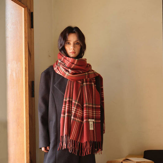 Angora Red Scarf for Women ??Winter Warmth & Style_CWASC2297