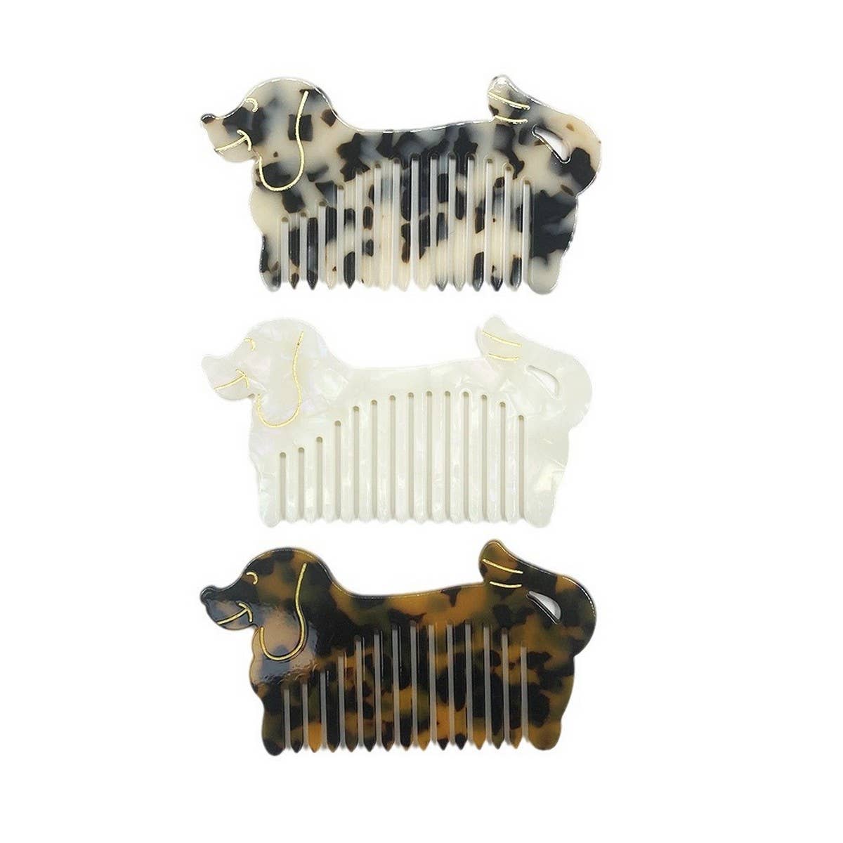 Cute Dog Acetate Wide Tooth Comb Portable Hair Tool