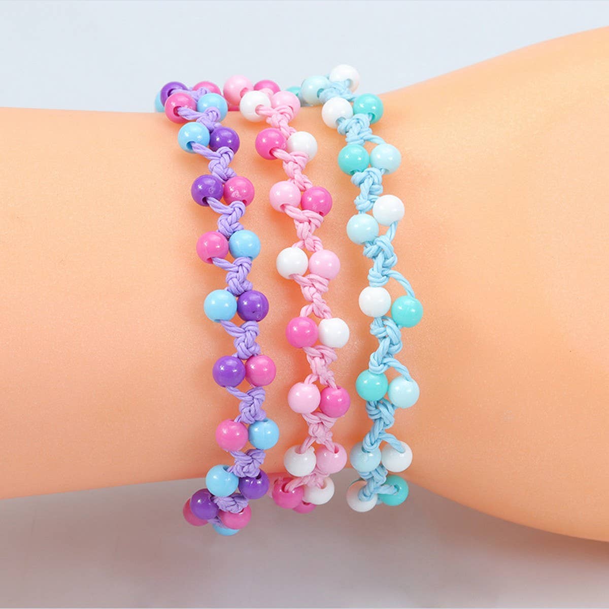 MACARON COLORED BEAD WOVEN BRACELET