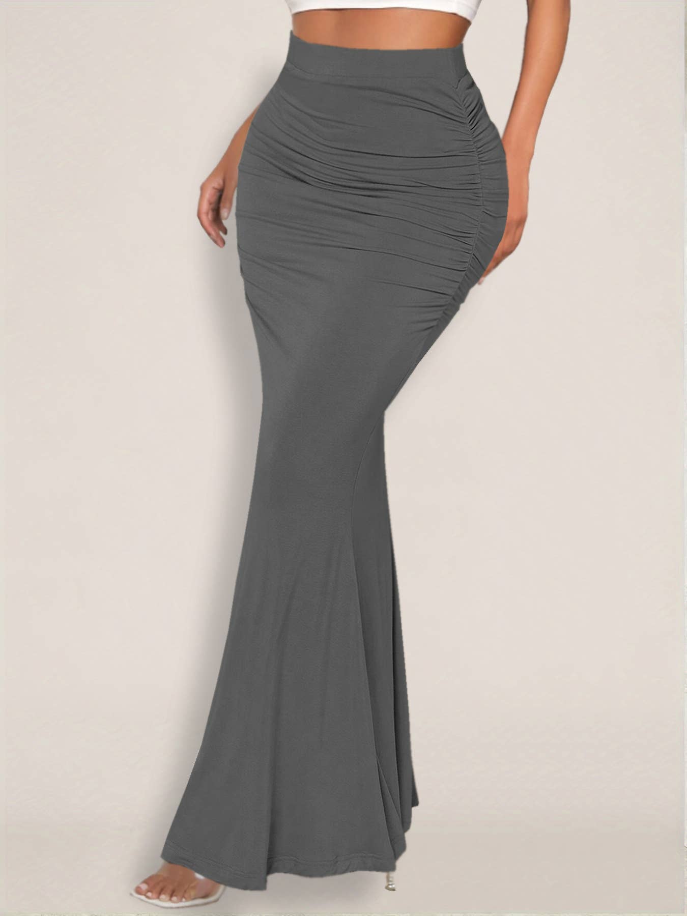 Sexy slim-fit bag hip pleated skirt long skirt