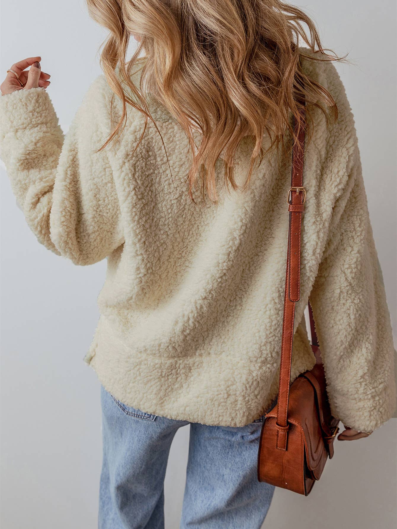 SOLID COLOR CREW NECK LONG SLEEVE PULLOVER HOODIE