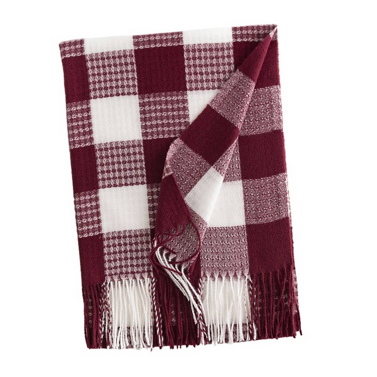 RETRO CASUAL WARM SQUARE PLAID SCARF_CWASC1013