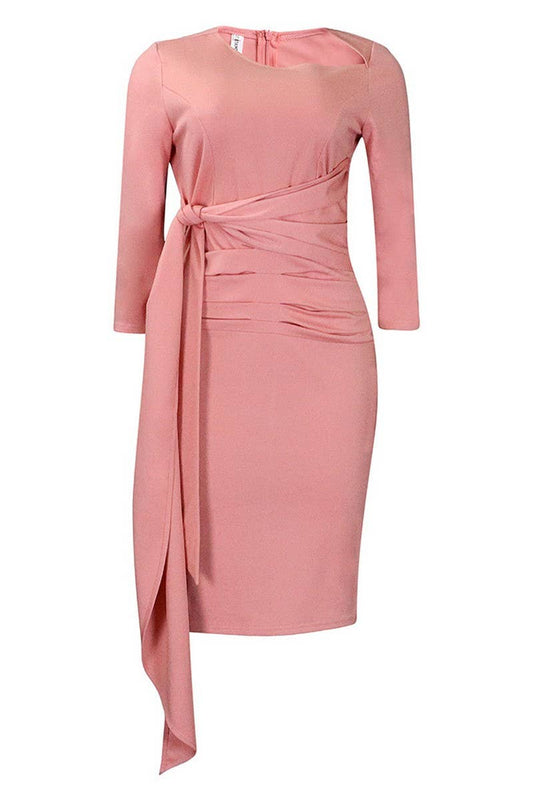 CWDSD3581_ PLUS SIZE PLEATED STRAPPY SHORT DRESS