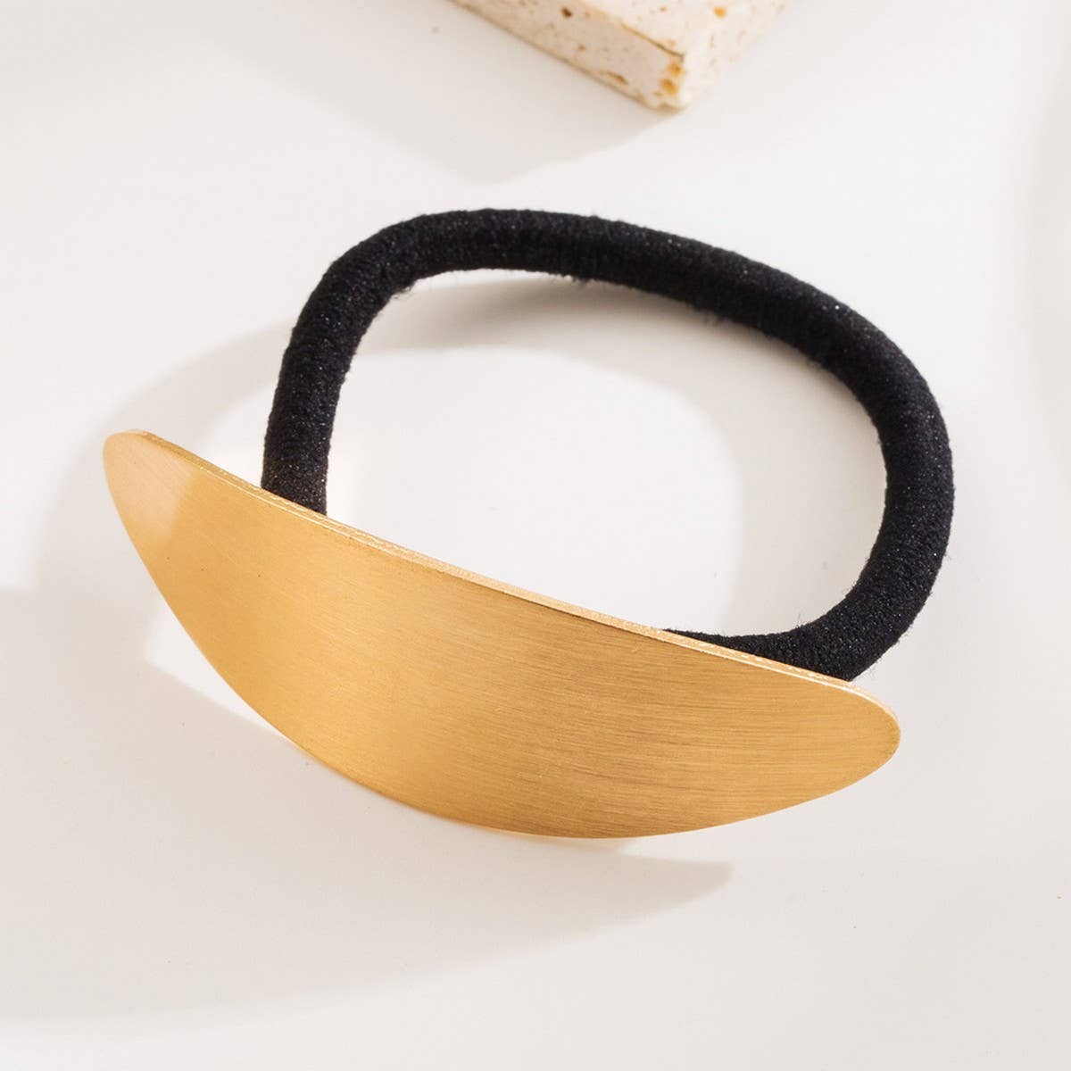 Brushed Metal Geometric Elastic Hair Tie_CWAHA6245