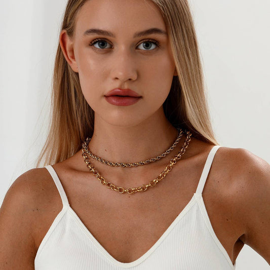 DOUBLE TWIST GOLD-PLATED NECKLACE