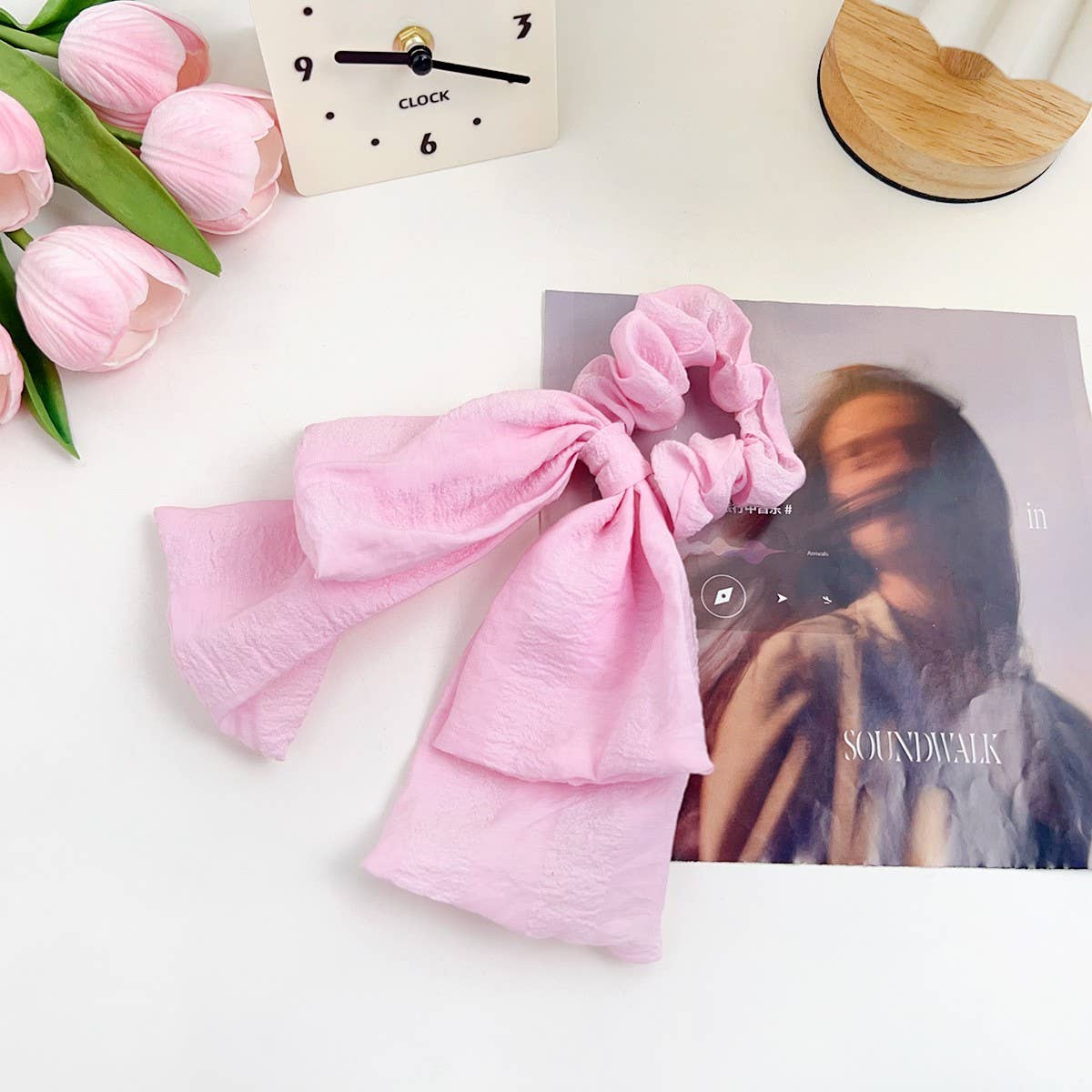 FRESH AND SWEET TEMPERAMENT BOW HAIR RING_CWAHA1604