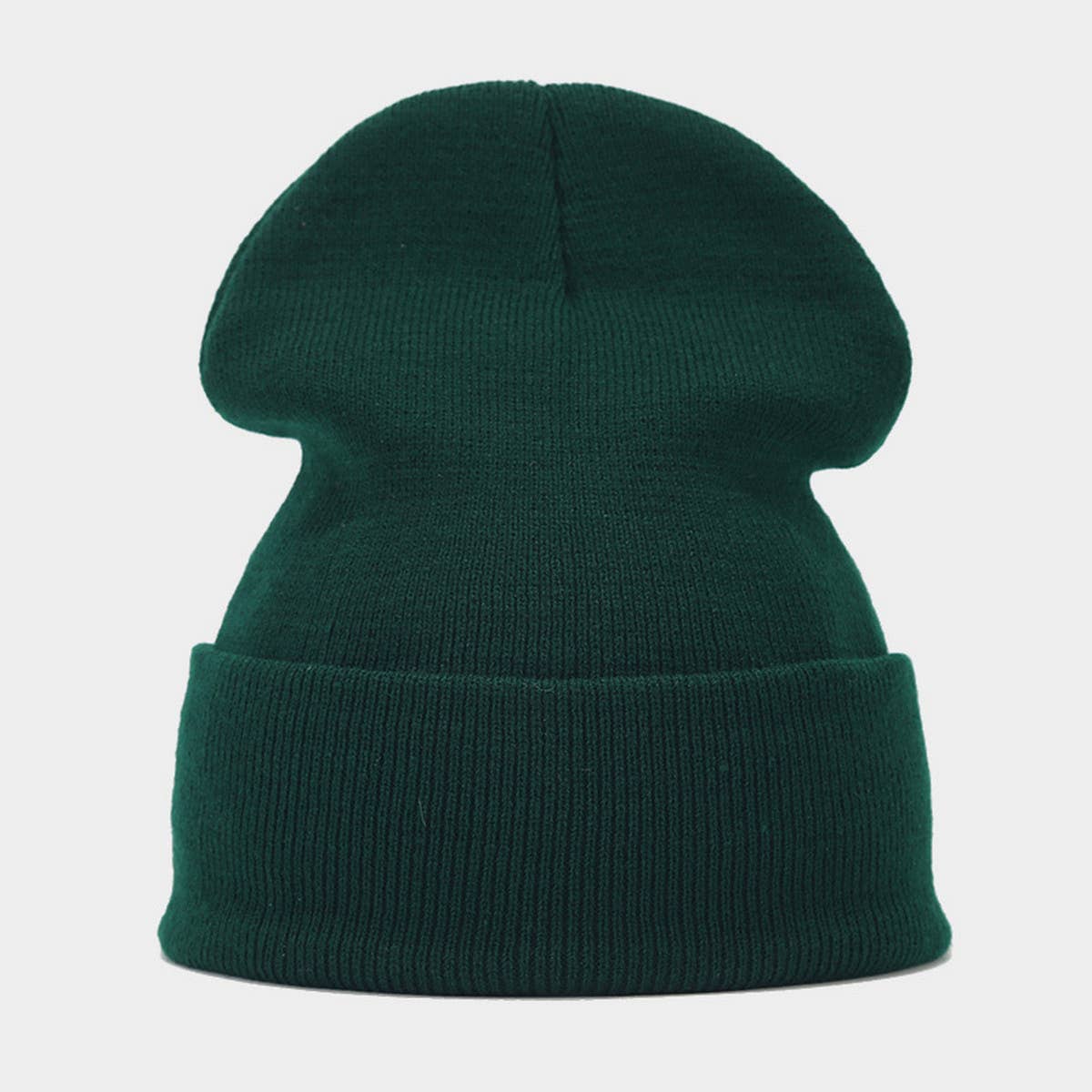 SOLID COLOR KNITTED HAT WITH CUFFS_CWAH1578