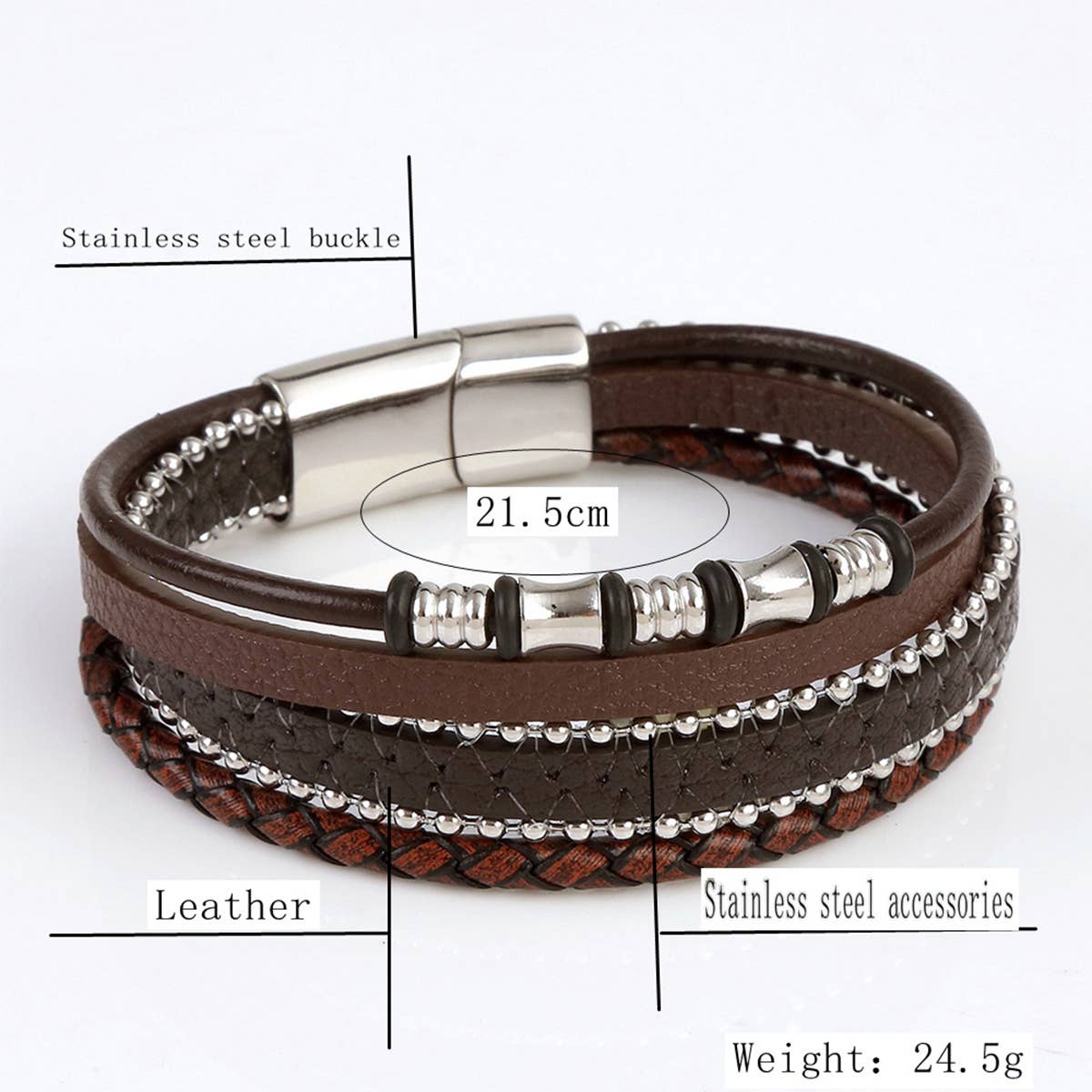 MULTI-LAYERED HANDWOVEN MAGNET CLASP BRACELET