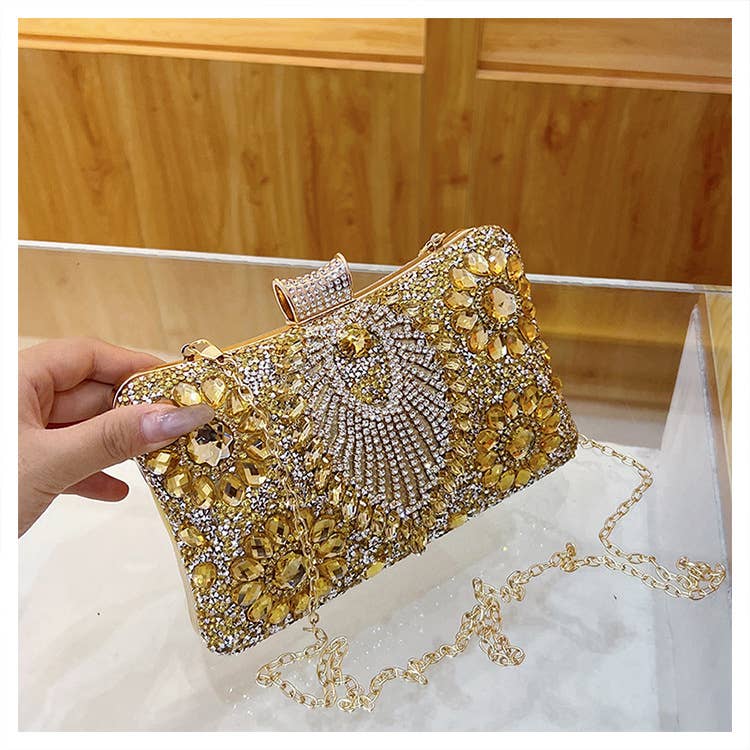 Fashionable rhinestone retro single-shoulder bag