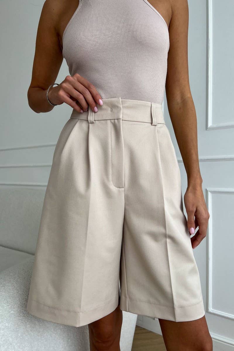 CWBSP0507_CASUAL LOOSE FIT SLIMMING 5-INCH BLAZER SHORTS