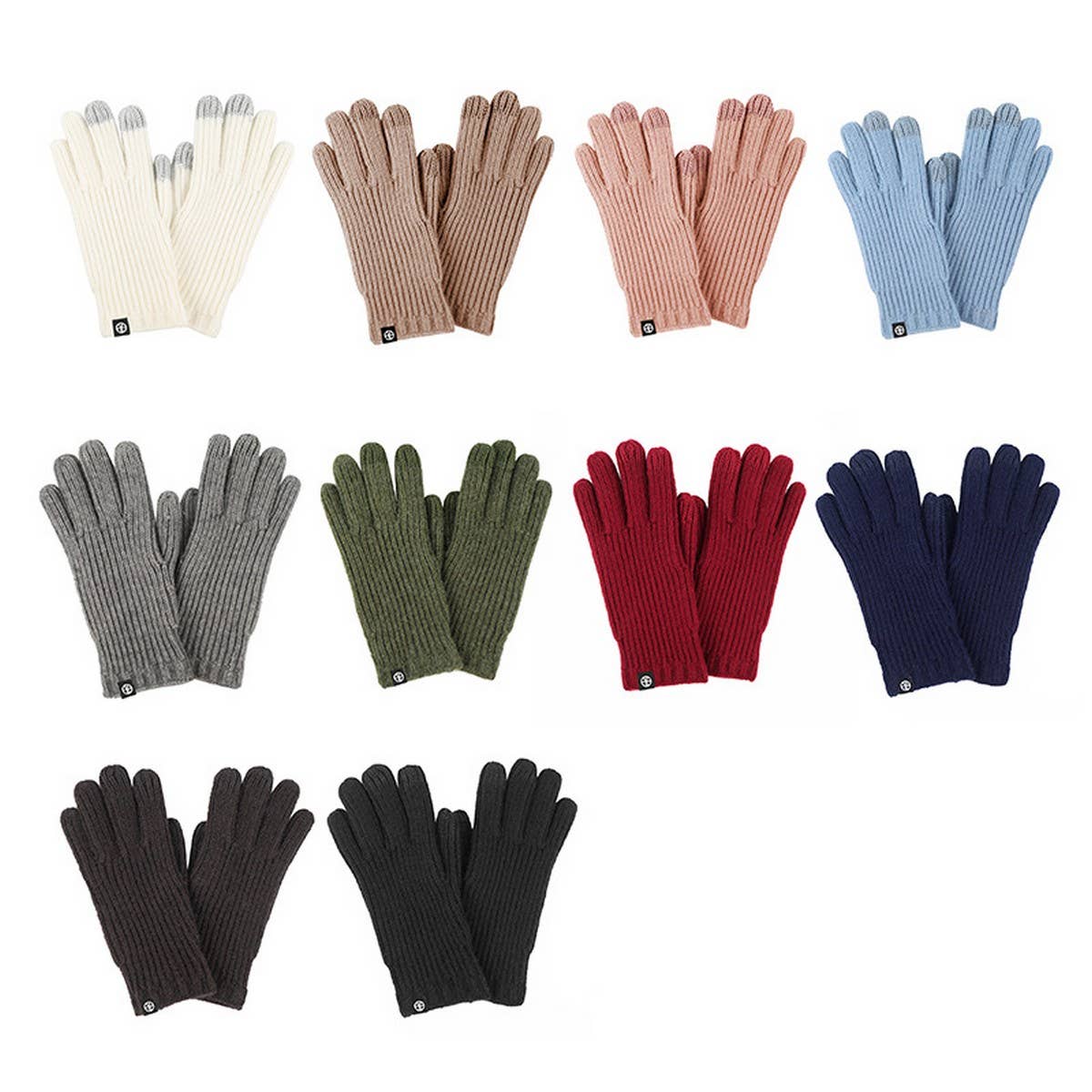 SOLID COLOR VERTICAL STRIPED TOUCH SCREEN GLOVES_CWAG0386