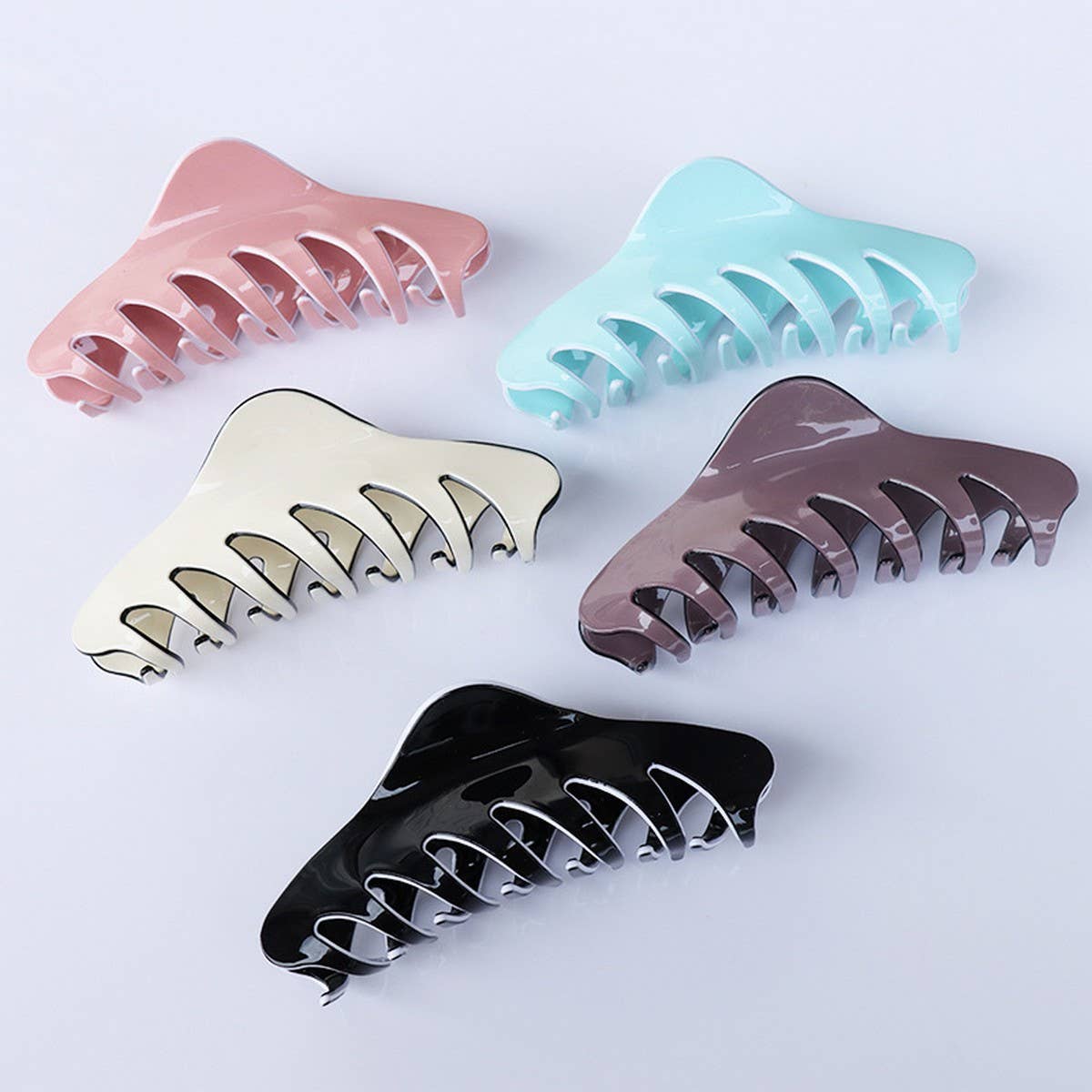 11.5cm Solid Edge Hair Claw, Large Back Shark Clip_CWAHA2613