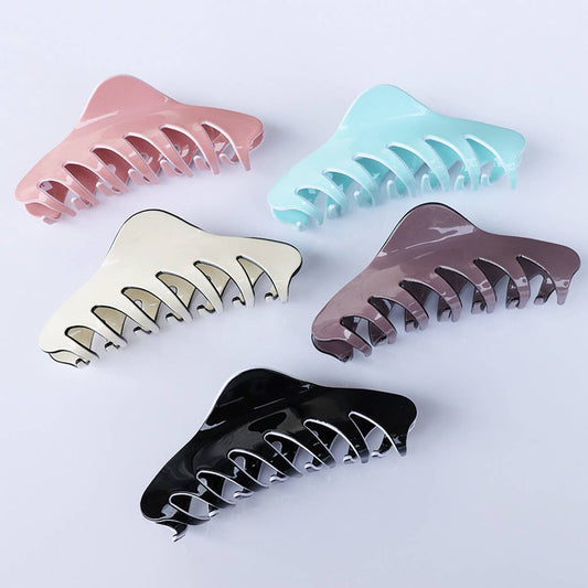 11.5cm Solid Edge Hair Claw, Large Back Shark Clip_CWAHA2613