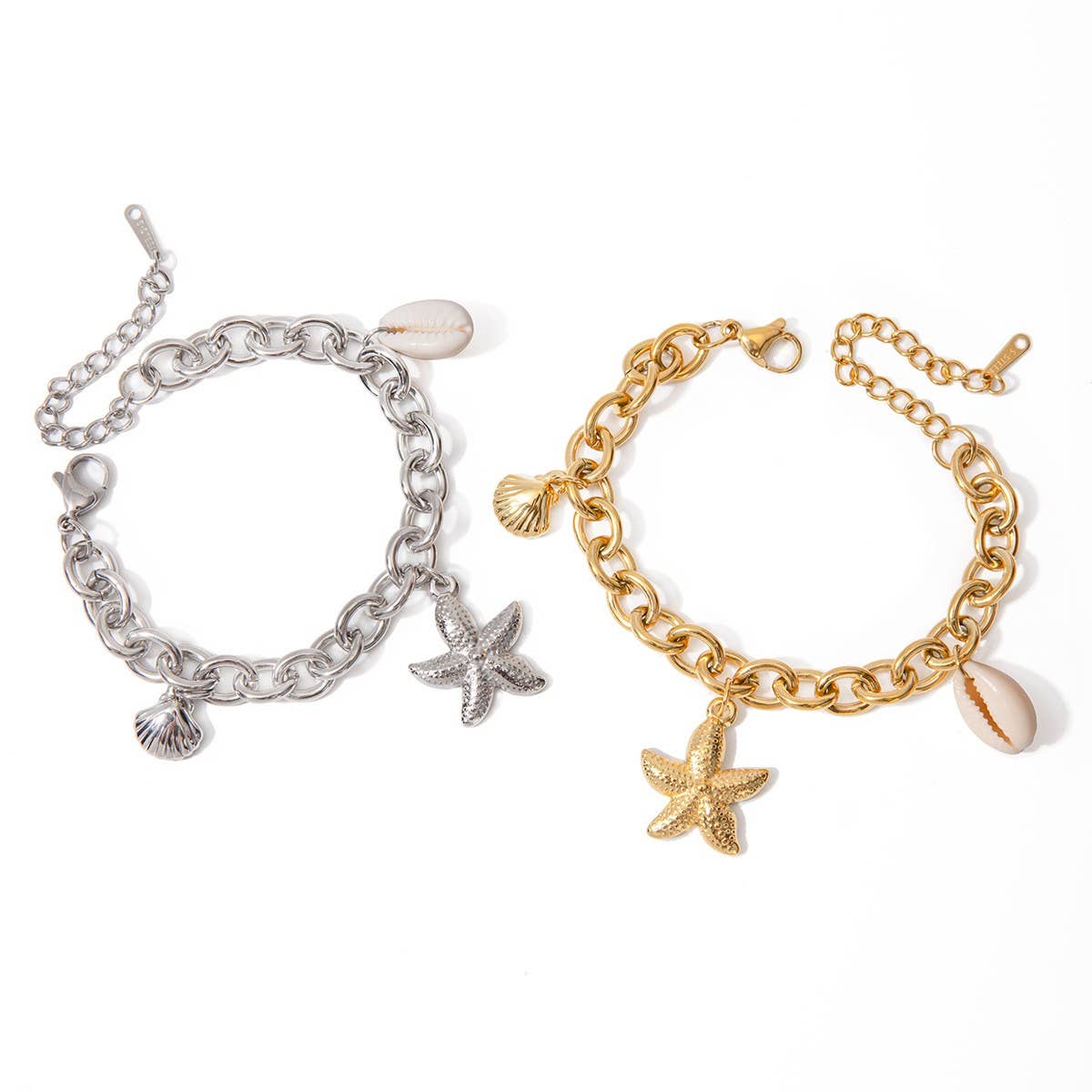 Minimalist 18K Gold Starfish Shell Conch Bracelet