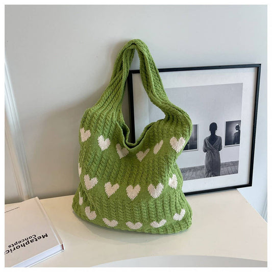 CWAB1951_HEART KNIT TOTE BAG