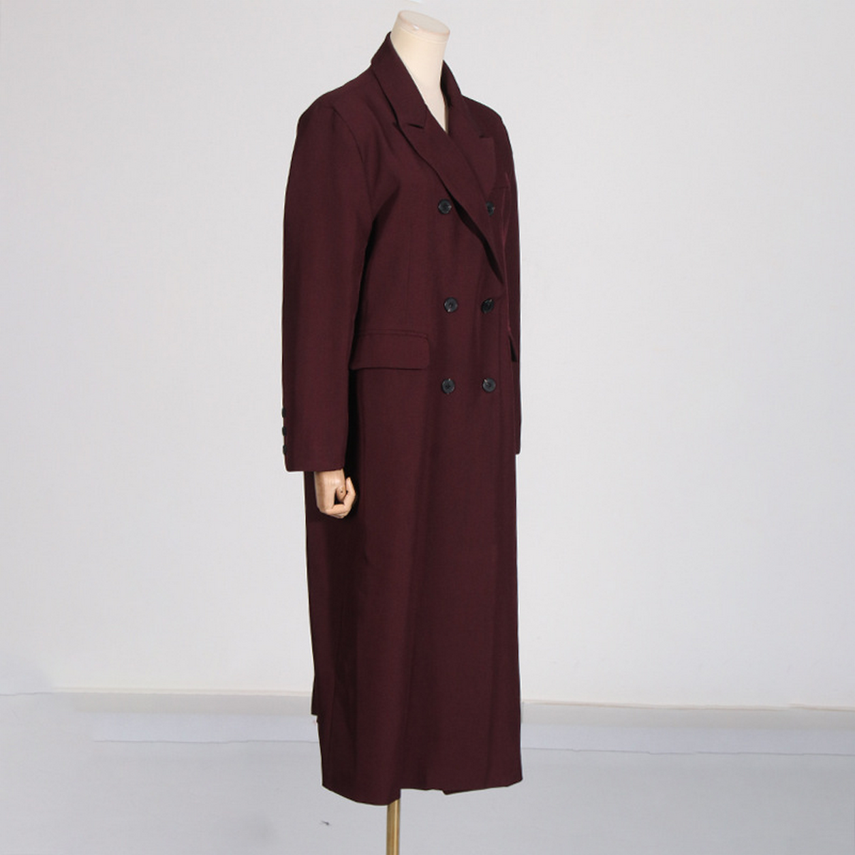 Elegant Long Solid Color Trench Coat for Women