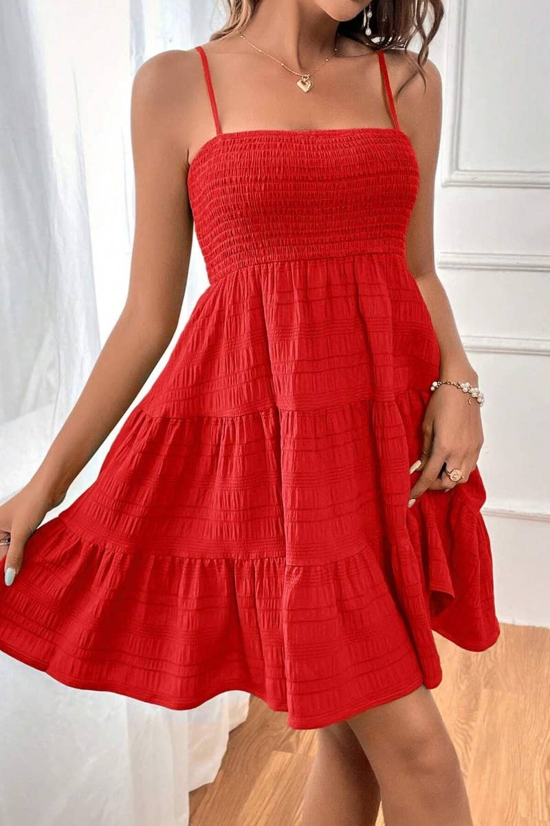 CWDHL0537_SUSPENDER SOLID COLOR ALL-MATCHING DRESS SHORT