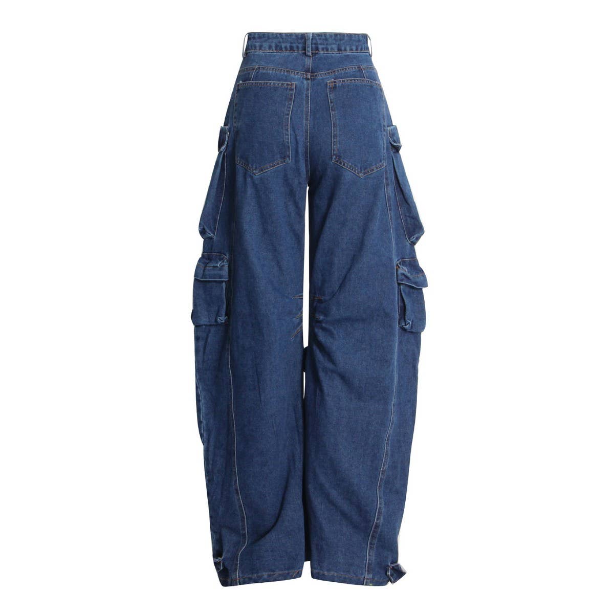 MULTI POCKET LOOSE WIDE LEG CARGO PANTS JEANS