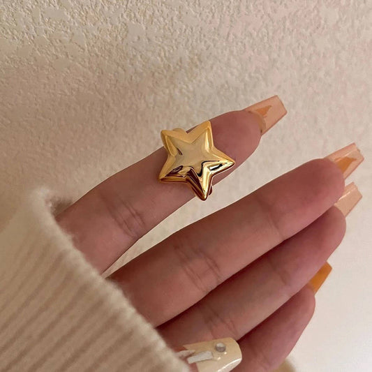 SIMPLE AND HIGH-END FIVE-POINTED STAR OPEN RING