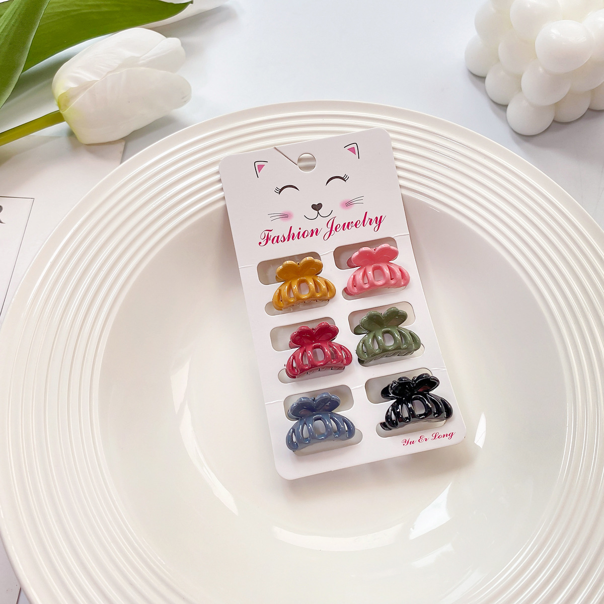 6pcs Candy Color Mini Hair Claws - Cute Bang Clips_CWAHA0727