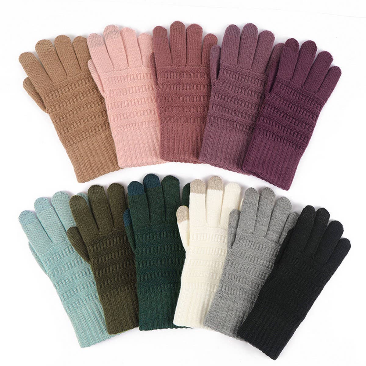WINTER JACQUARD BRUSHED KNIT TOUCHSCREEN GLOVES_CWAG0401