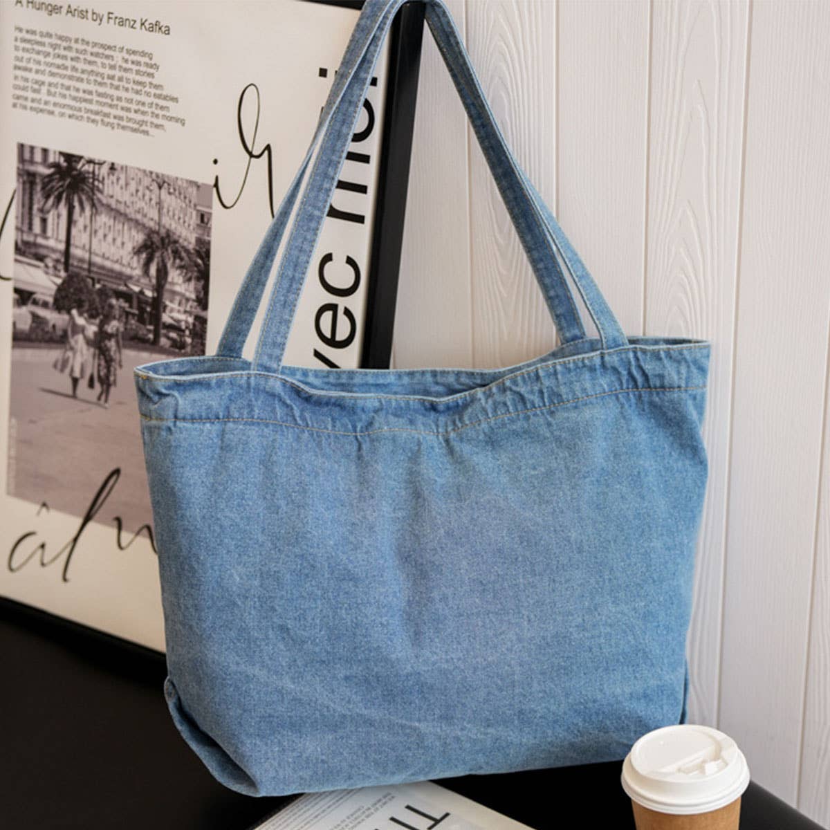 Casual denim single-shoulder underarm bag