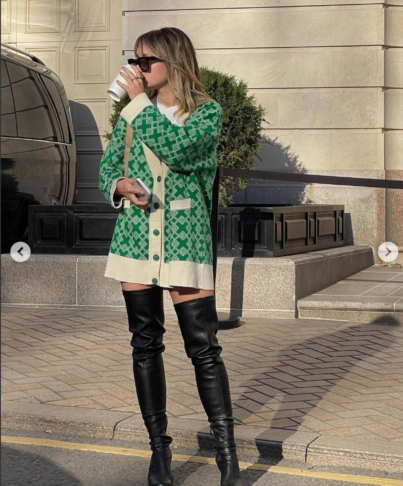 ETHNIC STYLE COLOR CONTRAST V-NECK CARDIGAN