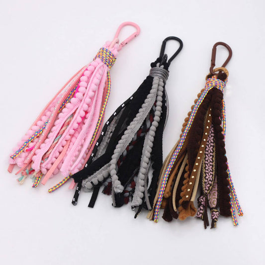 SOLID COLOR VELVET TASSEL KEYCHAIN BAG PENDANT_CWMM3555