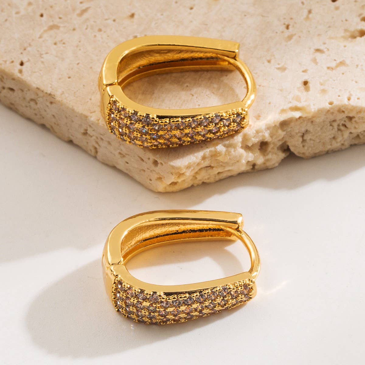 Elegant Hoop Earrings Gold-Plated Fall Style