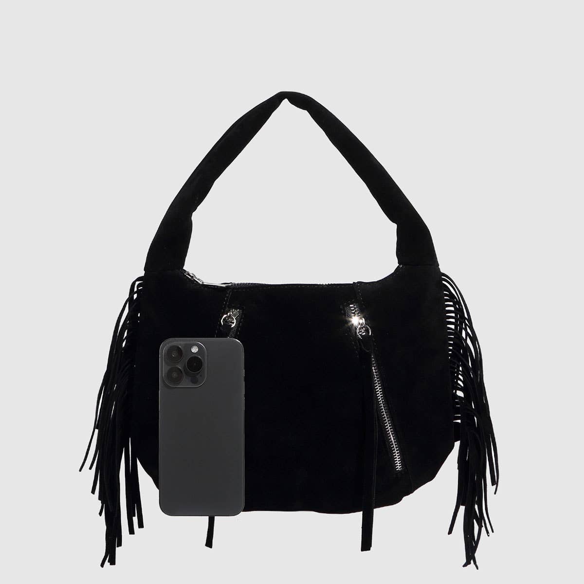 Vintage Suede Tassel Zipper Shoulder Bag_CWAB5700