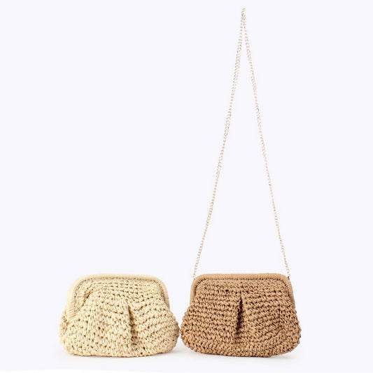 CROSSBODY SHOULDER STRAP PAPER ROPE WOVEN BAG_CWAB4719