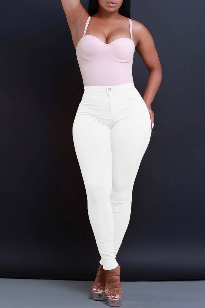 CWJP0602_MID RISE CANDY COLOR SKINNY DENIM PANTS