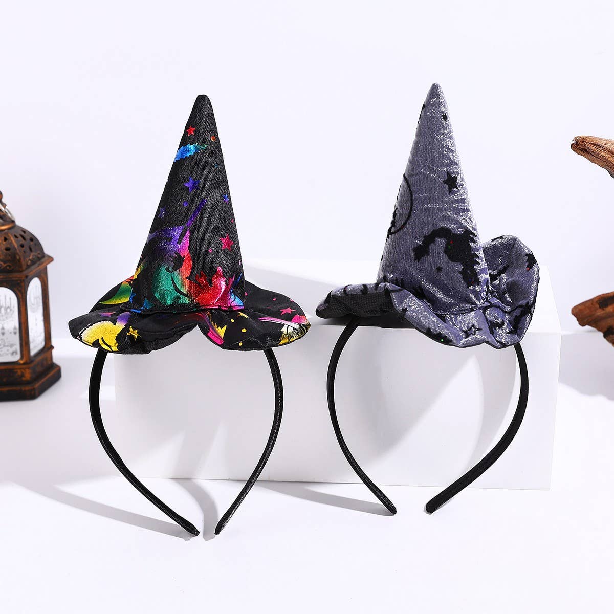 CWAH4024_HALLOWEEN FUNNY ANGEL HAT SKULL HAIR BAND