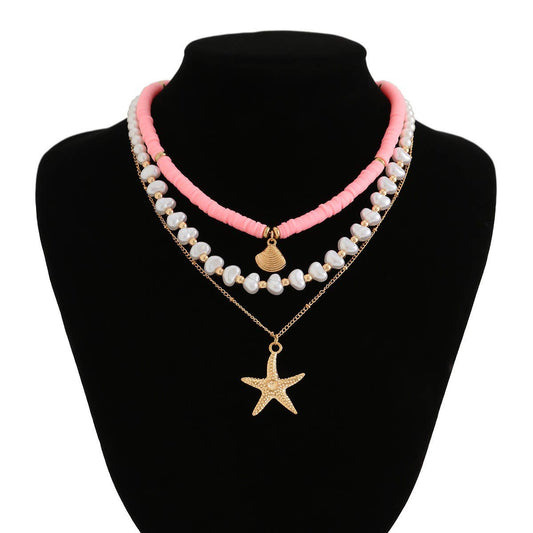 NEW BEACH STYLE OCEAN SHELL BEADED NECKLACE