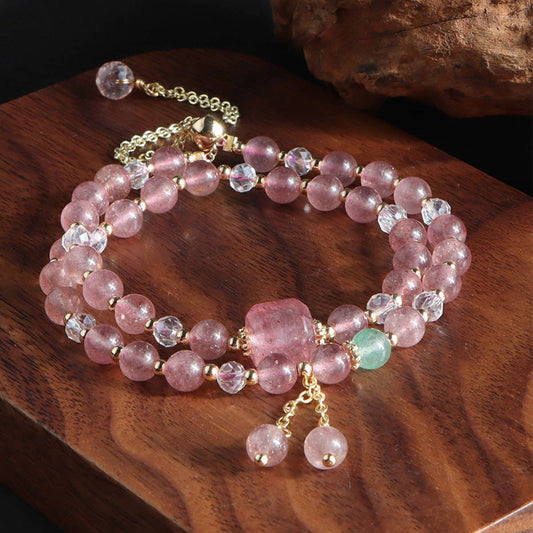 Design a fringed fashionable double-loop bracelet