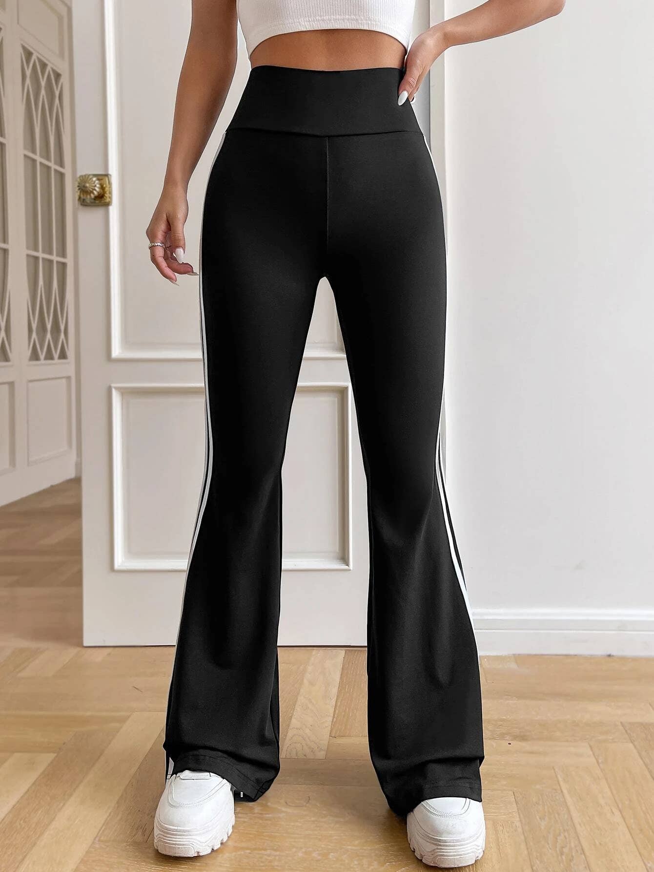 HIGH-WAISTE WIDE-LEG STRAIGHT-LEG SLIMMING PANTS