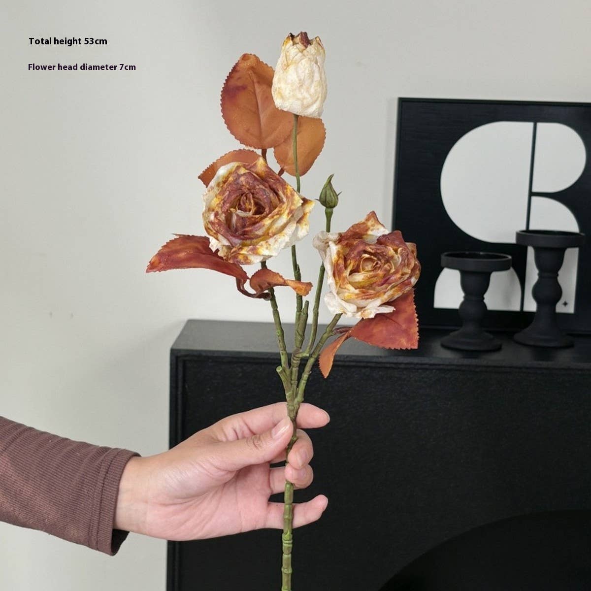 Vintage Autumn Oil Painting Burnt Rose